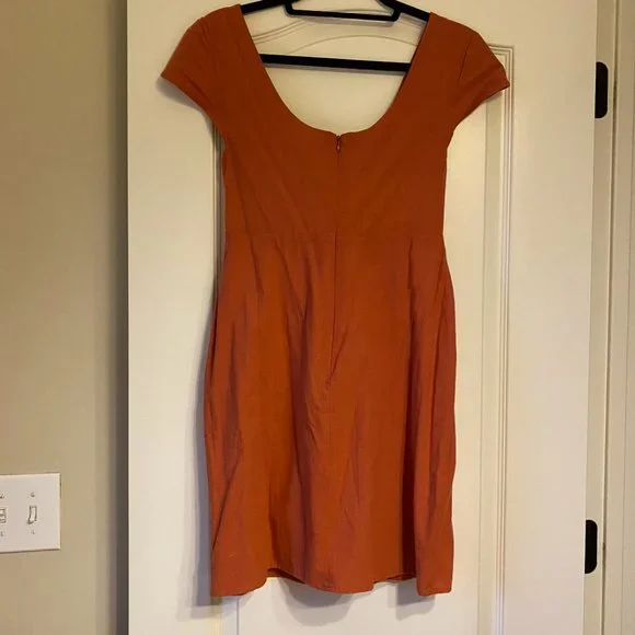MINKPINK Orange Tie Front Sweetheart Dress - Picture 3 of 4